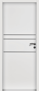 Modèle Scoop porte avec trois lignes horizontale d'insert aluminium 