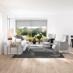 Visuel ambiance salon avec baies vitrées équipe d'un coffre Thermobloc