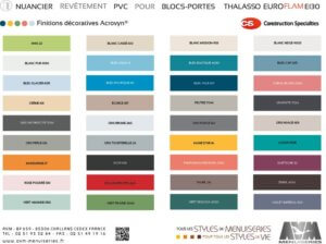 Nuancier des revêtements pvc pour bloc-porte Nuancier des revêtements pvc pour blocs-portes techniques