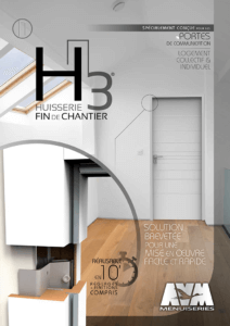 Couverture de la documentation commerciale pour les huisseries fin de chantier H3