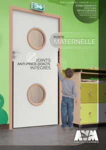 Couverture de la documentation commerciale pour les portes MATERNELLES