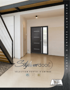 Couverture de la documentation commerciale pour les portes d'entrées aluminium STYLIUMDOOR